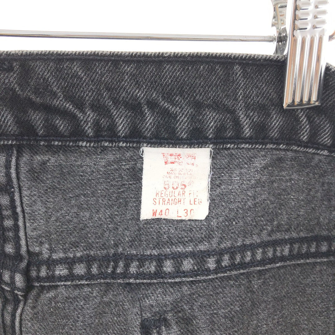 90'S Levi's 505 REGULAR FIT STRAIGHT LEG Black Denim Denim Pants Made in USA Men's W40 Vintage /taa003657