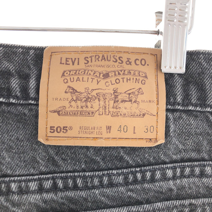 90'S Levi's 505 REGULAR FIT STRAIGHT LEG Black Denim Denim Pants Made in USA Men's W40 Vintage /taa003657