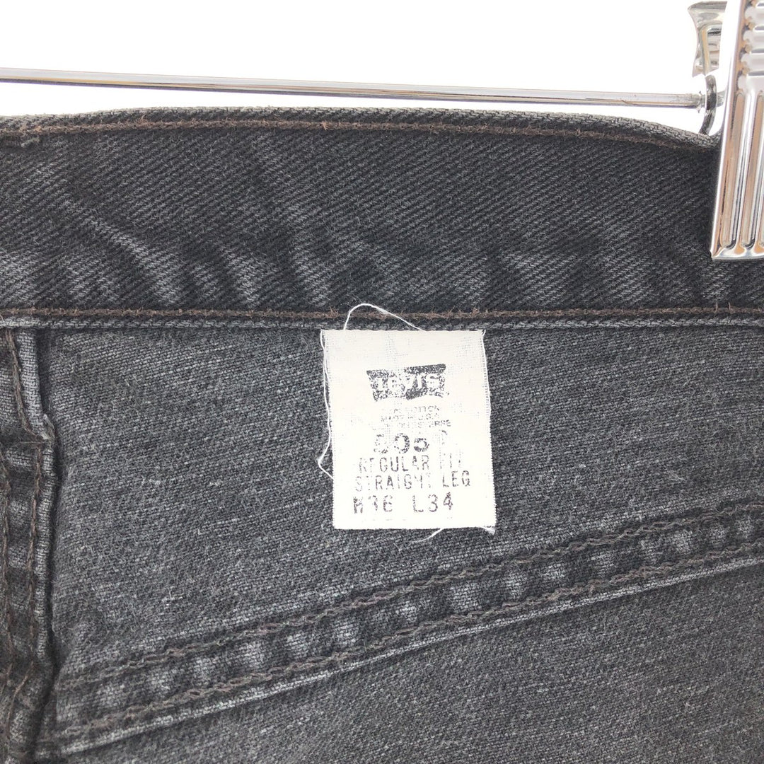 ~00'S Levi's 505 REGULAR FIT STRAIGHT LEG Black Denim Tapered Denim Pants Made in USA Men's w36 /taa003670