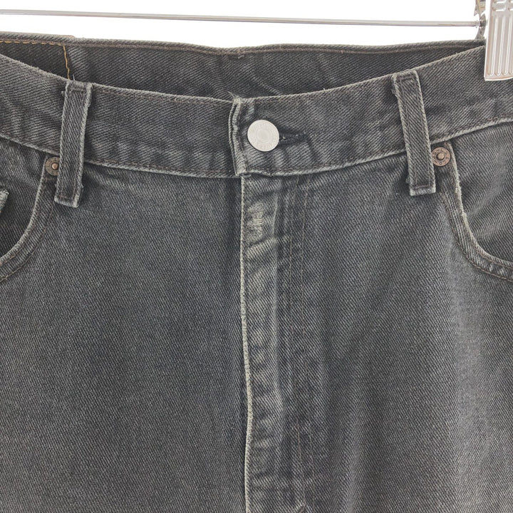 ~00'S Levi's 505 REGULAR FIT STRAIGHT LEG Black Denim Tapered Denim Pants Made in USA Men's w36 /taa003670