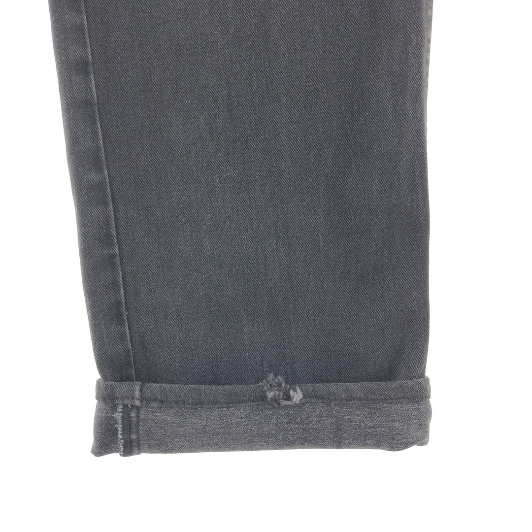 ~00'S Levi's 505 REGULAR FIT STRAIGHT LEG Black Denim Tapered Denim Pants Made in USA Men's w36 /taa003670