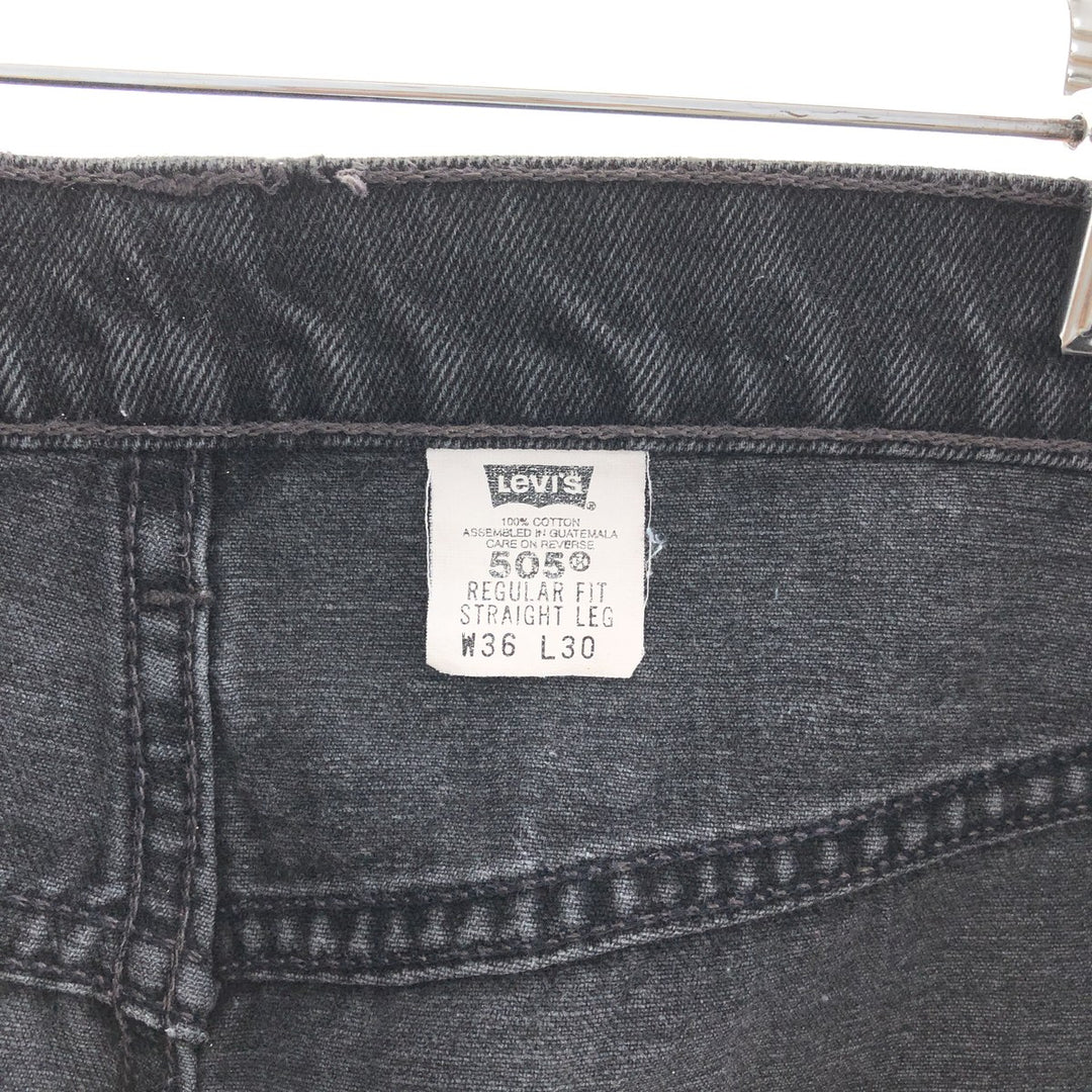 90'S Levi's 505 REGULAR FIT STRAIGHT LEG black denim tapered denim pants men's w36 vintage /taa003833