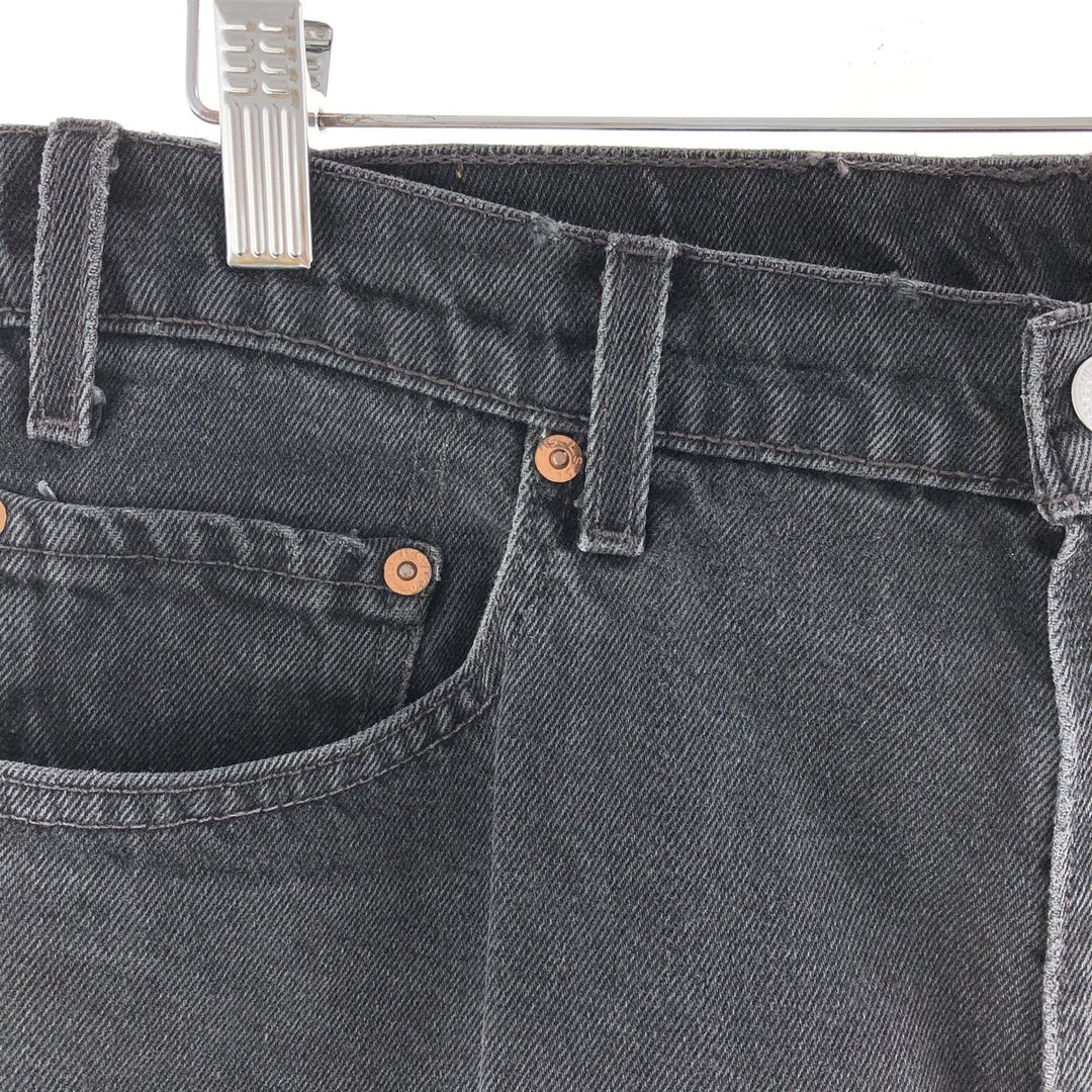 90'S Levi's 505 REGULAR FIT STRAIGHT LEG black denim tapered denim pants men's w36 vintage /taa003833