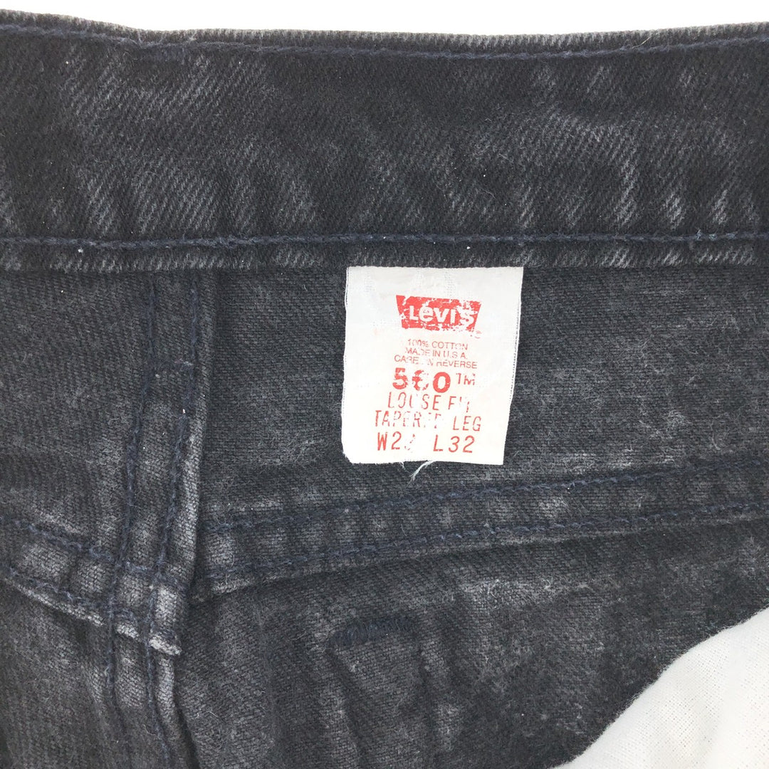90'S Levi's 560 LOOSE FIT TAPERED LEG Black Denim Tapered Denim Pants Made in USA Men's w29 /taa003910