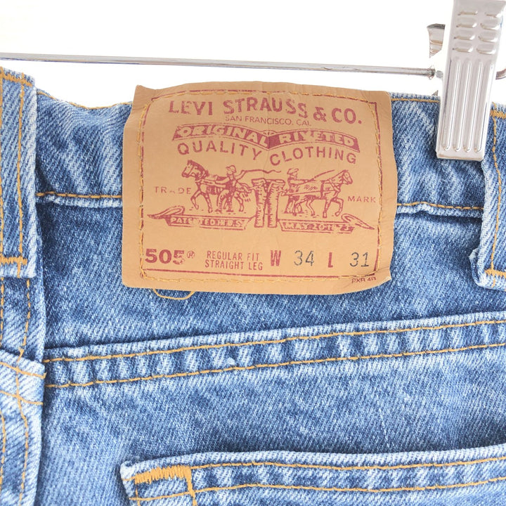 90'S Levi's 505 REGULAR FIT STRAIGHT LEG tapered denim pants made in USA men's w34 vintage /taa003967