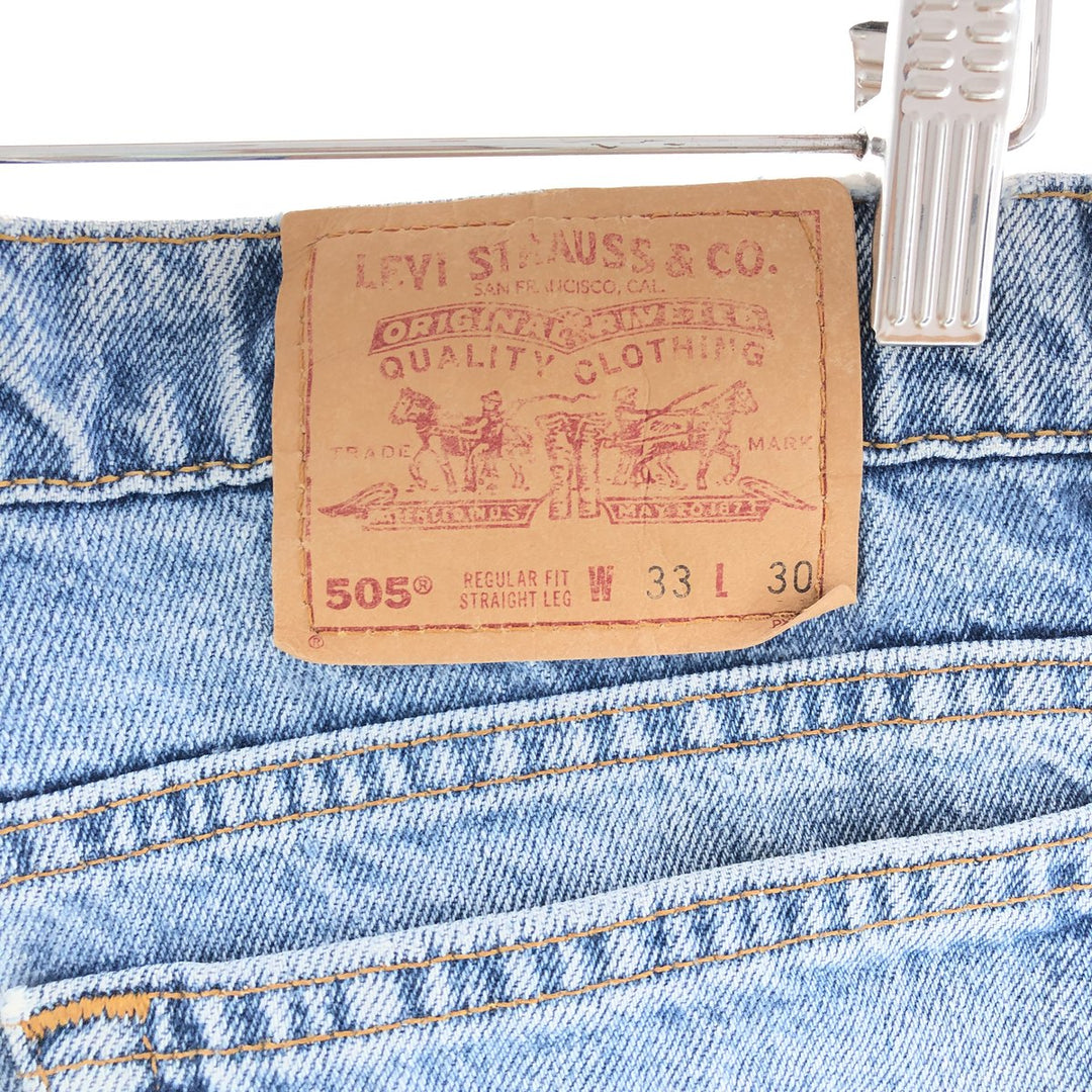 90'S Levi's 505 REGULAR FIT STRAIGHT LEG tapered denim pants made in USA men's w33 vintage /taa003989