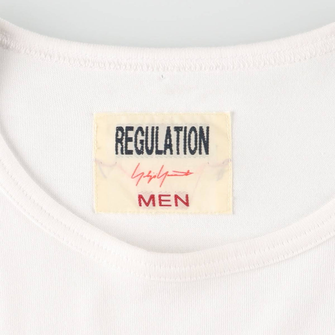 Yohji Yamamoto REGULATION Short-Sleeve T-Shirt, Men's Size L (approx.) cotton white type Vintage Second Hand