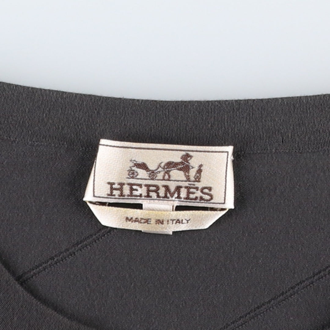 Hermes HERMES all-over print cotton knit sweater, made in Italy, men's size XXL equivalent. cotton Charcoal Vintage Second Hand