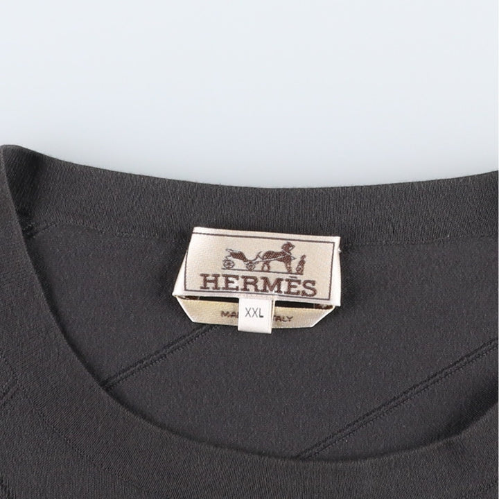 Hermes HERMES all-over print cotton knit sweater, made in Italy, men's size XXL equivalent. cotton Charcoal Vintage Second Hand