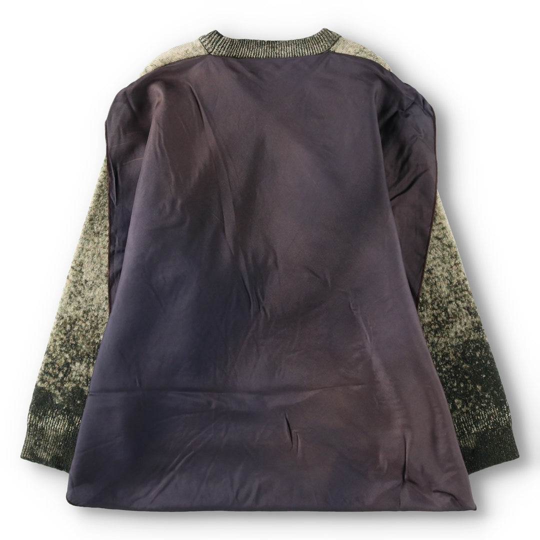Deadstock Maison Margiela bleached cotton/wool knit sweater with scarf, made in Italy, men's size M equivalent. wool Khaki type Vintage Second Hand