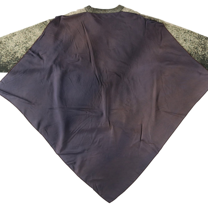 Deadstock Maison Margiela bleached cotton/wool knit sweater with scarf, made in Italy, men's size M equivalent. wool Khaki type Vintage Second Hand