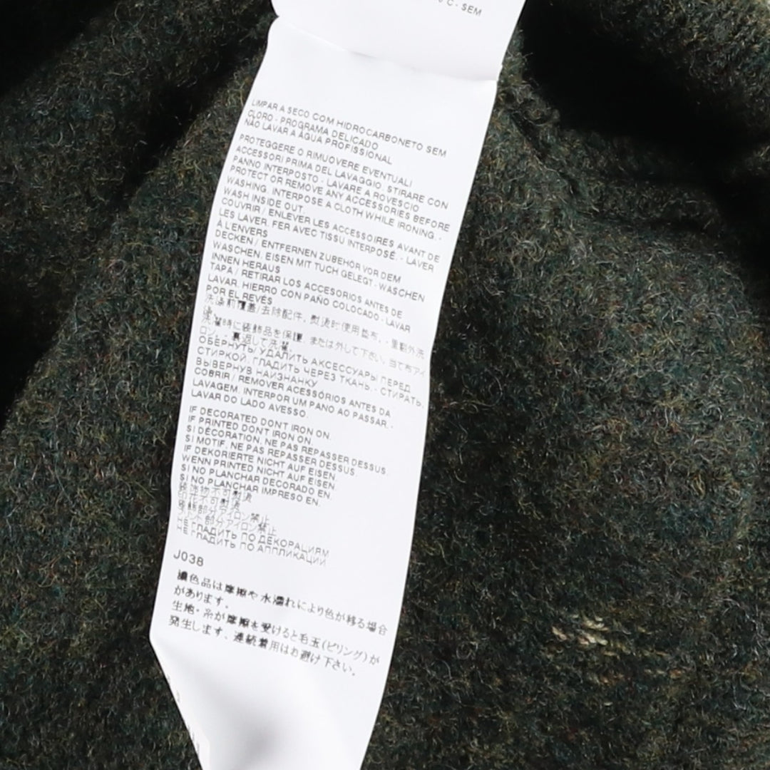 Deadstock Maison Margiela bleached cotton/wool knit sweater with scarf, made in Italy, men's size M equivalent. wool Khaki type Vintage Second Hand