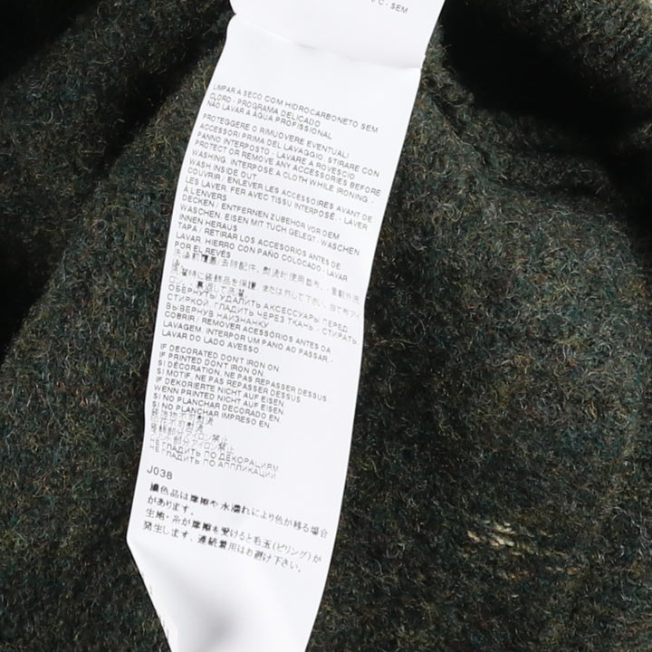 Deadstock Maison Margiela bleached cotton/wool knit sweater with scarf, made in Italy, men's size M equivalent. wool Khaki type Vintage Second Hand