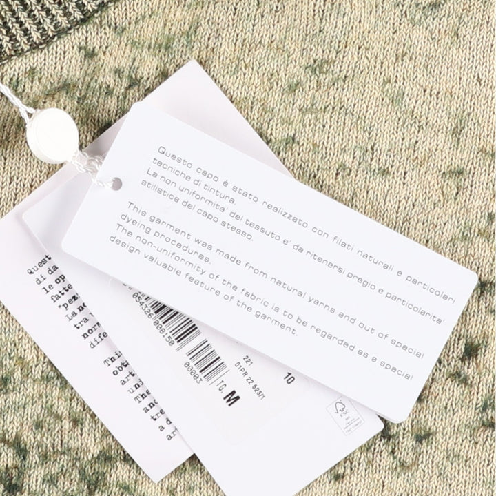 Deadstock Maison Margiela bleached cotton/wool knit sweater with scarf, made in Italy, men's size M equivalent. wool Khaki type Vintage Second Hand