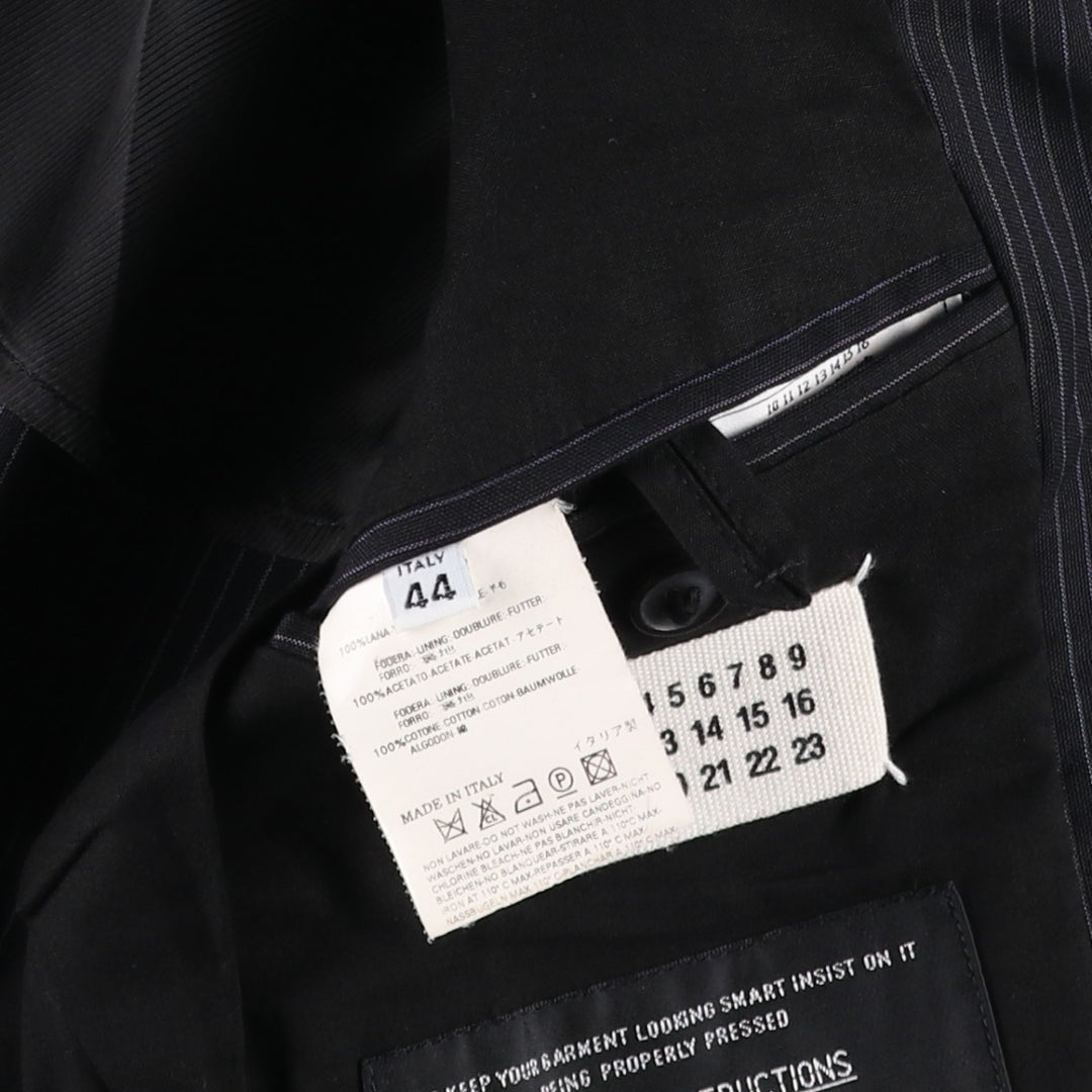 Maison Margiela Stripe Pattern Multi-Striped Wool Tailored Jacket, Made in Italy, Men's Size S (approx.) wool black type Vintage Second Hand