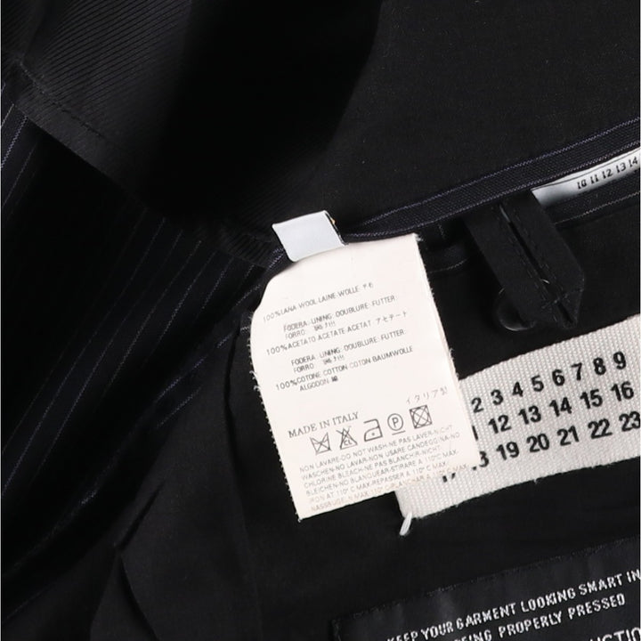 Maison Margiela Stripe Pattern Multi-Striped Wool Tailored Jacket, Made in Italy, Men's Size S (approx.) wool black type Vintage Second Hand