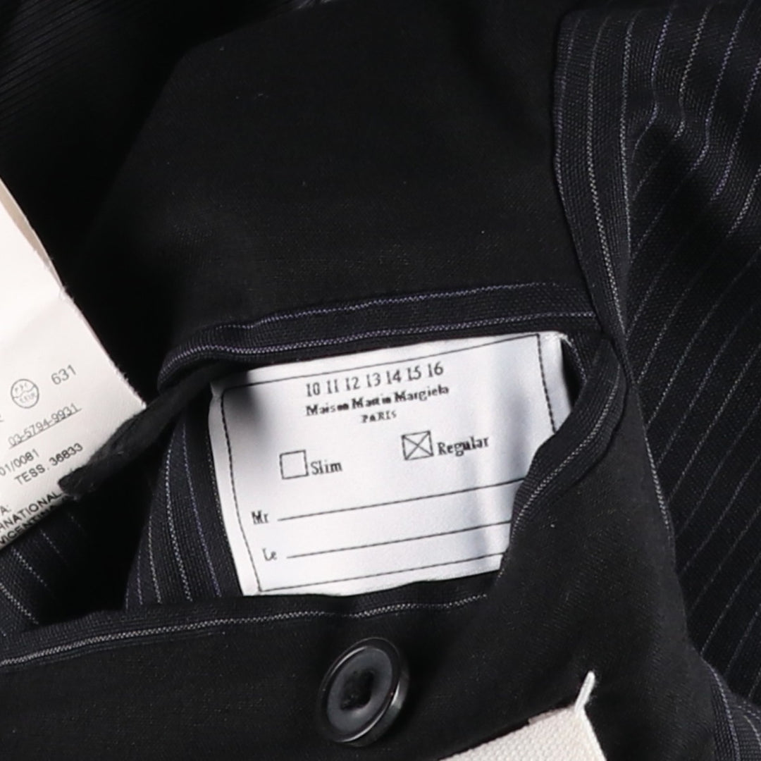 Maison Margiela Stripe Pattern Multi-Striped Wool Tailored Jacket, Made in Italy, Men's Size S (approx.) wool black type Vintage Second Hand
