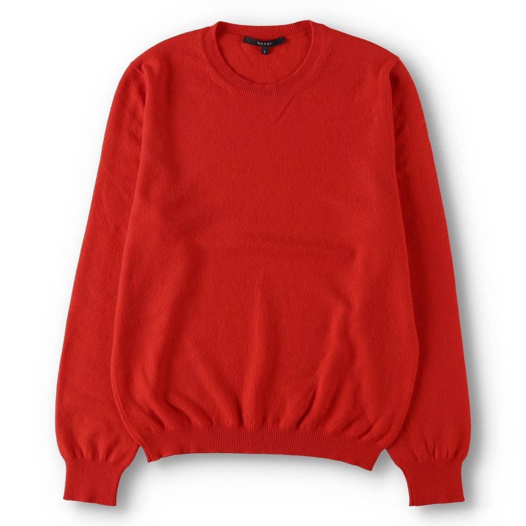 Gucci cashmere knit sweater, made in Italy, men's size L equivalent. Cashmere red type Vintage Second Hand