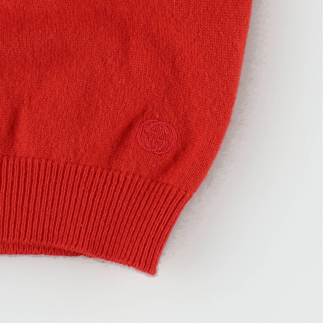 Gucci cashmere knit sweater, made in Italy, men's size L equivalent. Cashmere red type Vintage Second Hand