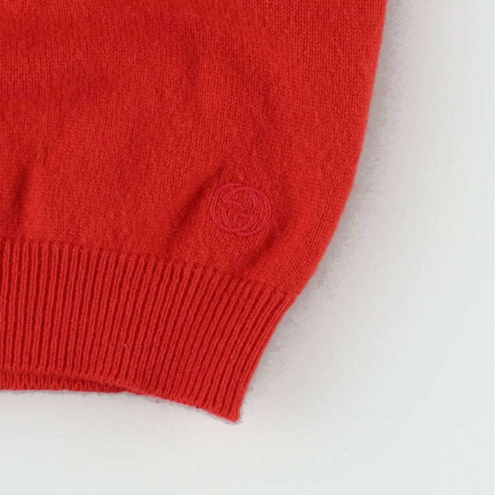 Gucci cashmere knit sweater, made in Italy, men's size L equivalent. Cashmere red type Vintage Second Hand