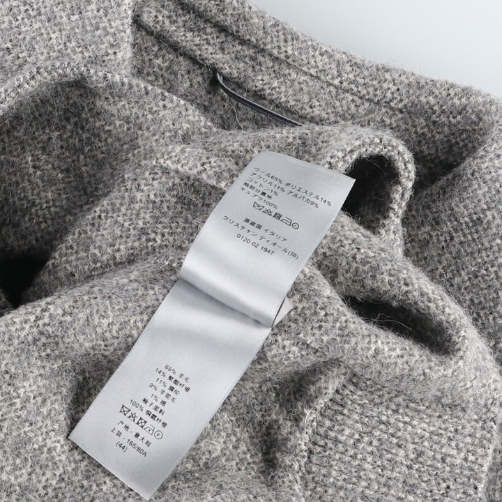 Christian Dior Alpaca Blend Pullover Wool Jacket, Made in Italy, Men's Size S (approx.) wool gray type Vintage Second Hand