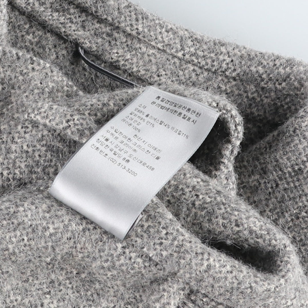 Christian Dior Alpaca Blend Pullover Wool Jacket, Made in Italy, Men's Size S (approx.) wool gray type Vintage Second Hand