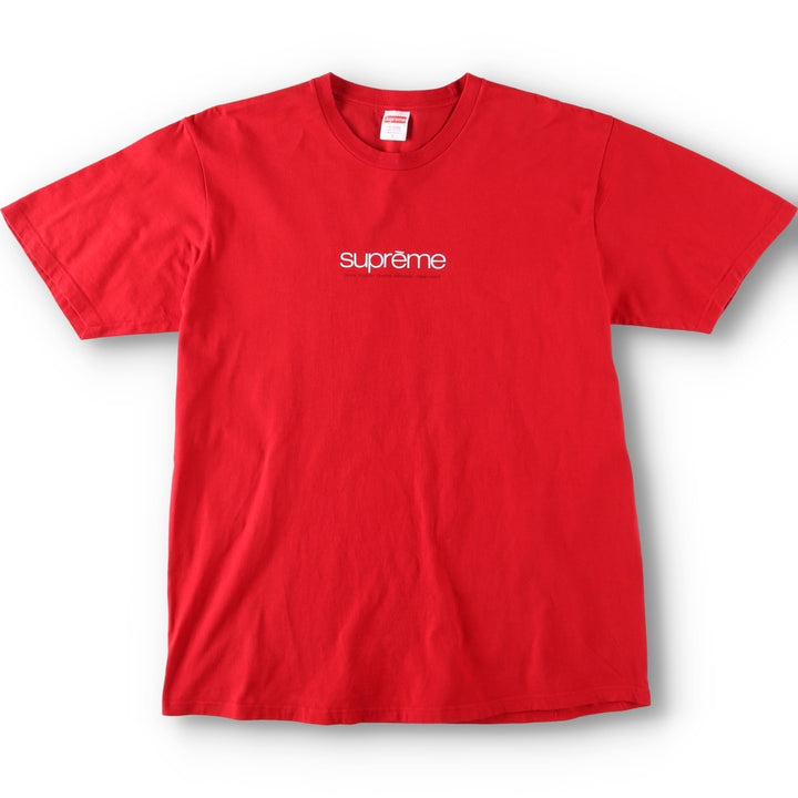 Supreme short-sleeved logo t-shirt, made in the USA, men's size L equivalent. cotton red type Vintage Second Hand