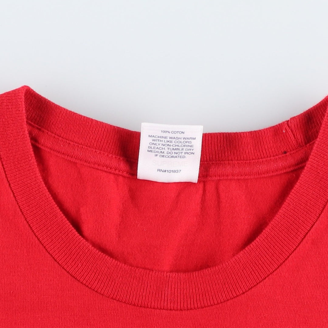 Supreme short-sleeved logo t-shirt, made in the USA, men's size L equivalent. cotton red type Vintage Second Hand