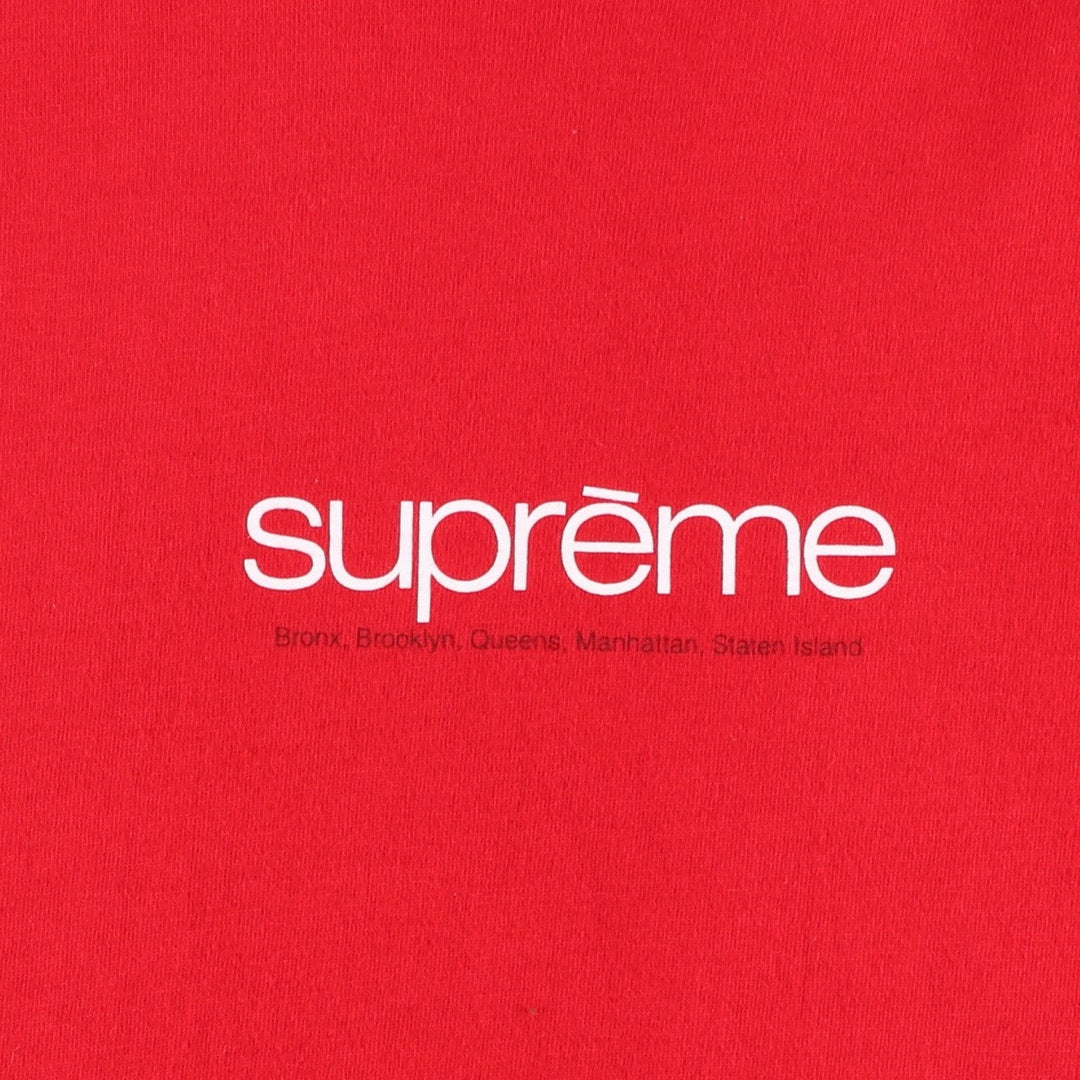 Supreme short-sleeved logo t-shirt, made in the USA, men's size L equivalent. cotton red type Vintage Second Hand