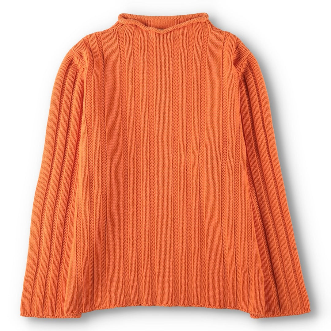 Hermes cashmere blend ribbed roll-neck wool knit sweater, made in Italy, men's size XL equivalent. wool orange type Vintage Second Hand