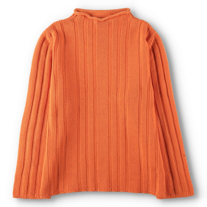 Hermes cashmere blend ribbed roll-neck wool knit sweater, made in Italy, men's size XL equivalent. wool orange type Vintage Second Hand