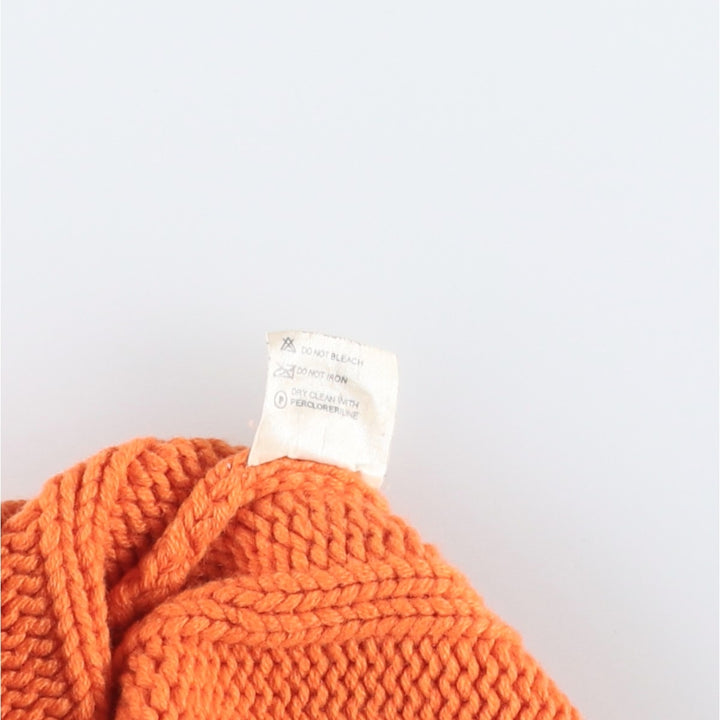 Hermes cashmere blend ribbed roll-neck wool knit sweater, made in Italy, men's size XL equivalent. wool orange type Vintage Second Hand