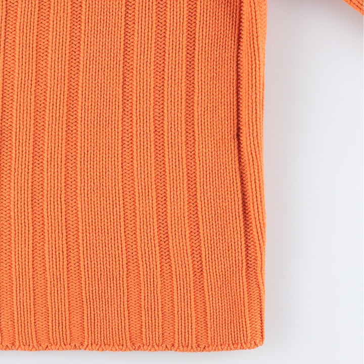 Hermes cashmere blend ribbed roll-neck wool knit sweater, made in Italy, men's size XL equivalent. wool orange type Vintage Second Hand