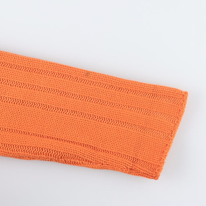 Hermes cashmere blend ribbed roll-neck wool knit sweater, made in Italy, men's size XL equivalent. wool orange type Vintage Second Hand