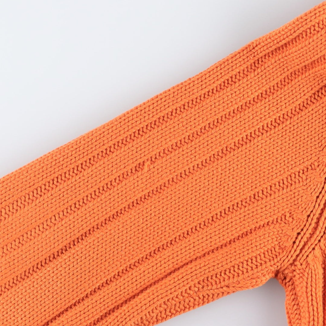 Hermes cashmere blend ribbed roll-neck wool knit sweater, made in Italy, men's size XL equivalent. wool orange type Vintage Second Hand