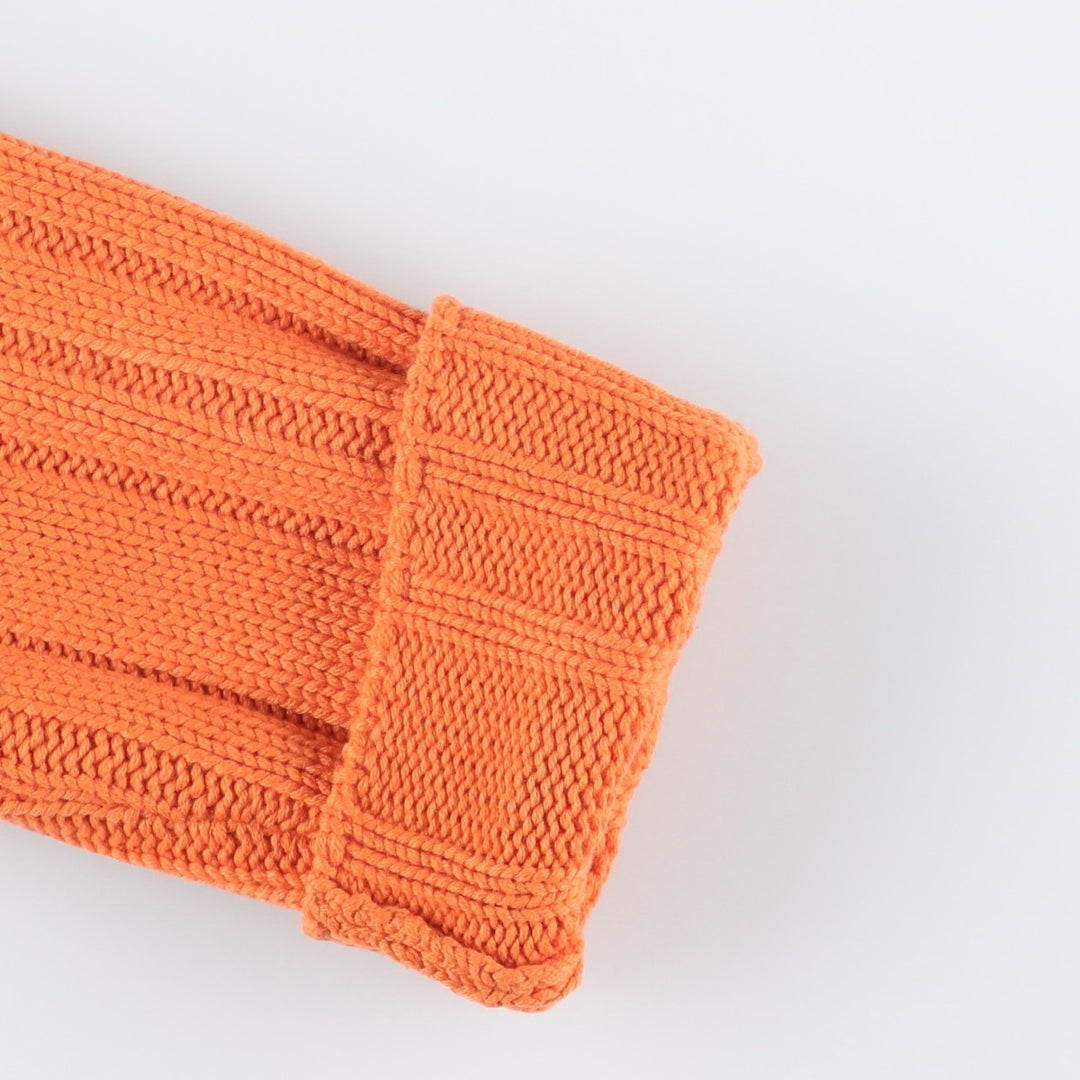 Hermes cashmere blend ribbed roll-neck wool knit sweater, made in Italy, men's size XL equivalent. wool orange type Vintage Second Hand