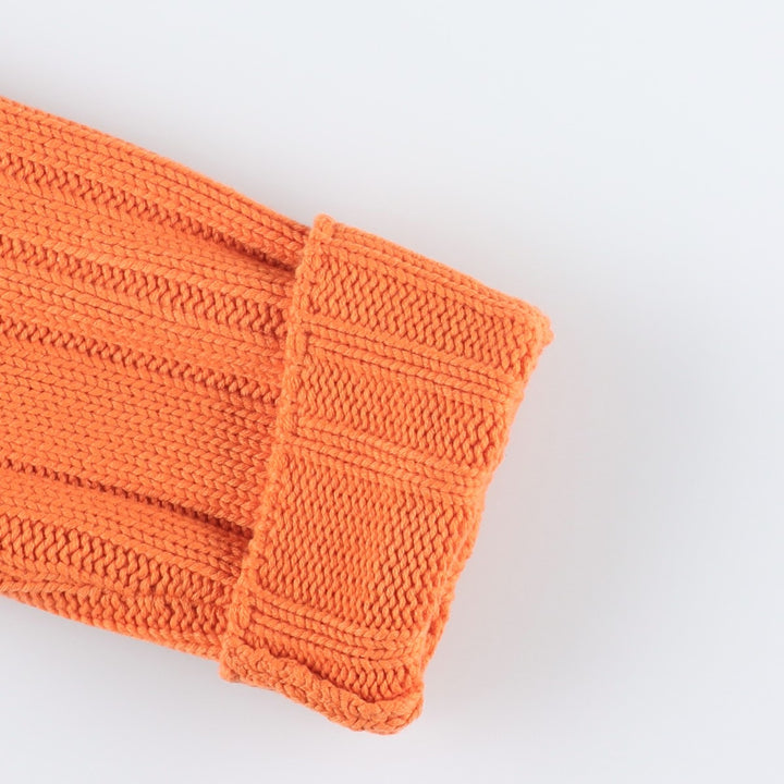 Hermes cashmere blend ribbed roll-neck wool knit sweater, made in Italy, men's size XL equivalent. wool orange type Vintage Second Hand