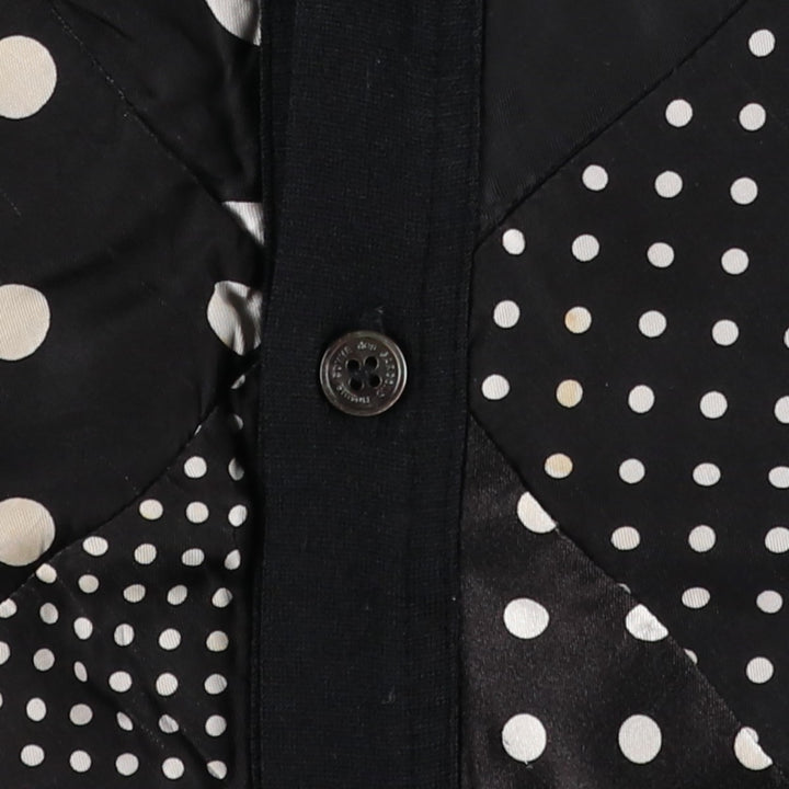 Comme des Garçons Homme Dot Pattern Patchwork Wool Knit Cardigan, Men's Size S (approx.) polyester black type Vintage Second Hand