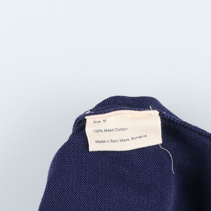 BODE Collared Cotton Knit Half-Zip Sweater, Men's Size M (approx.) cotton navy blue type Vintage Second Hand