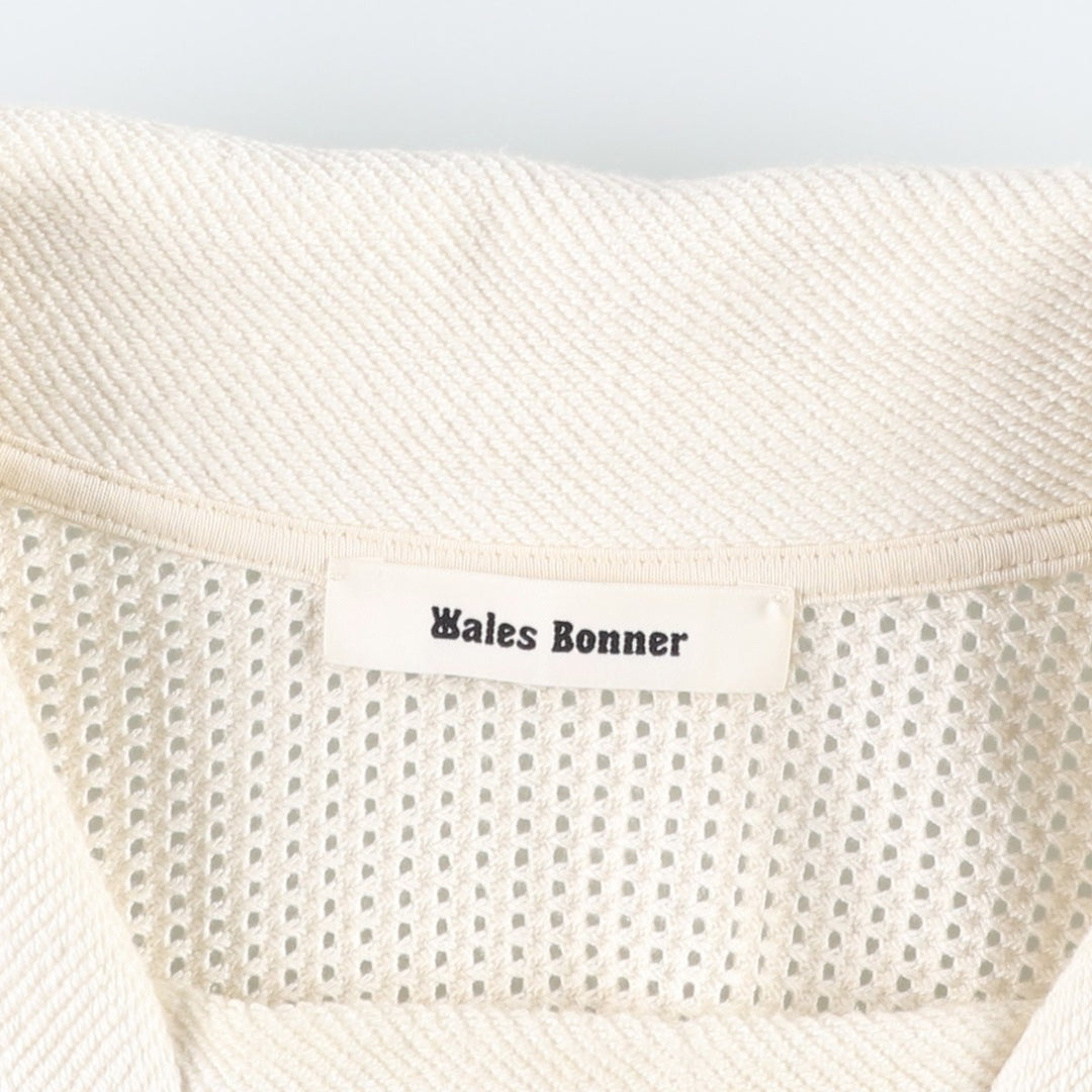 Wales Bonner Collared Mesh Cotton Knit Sweater, Men's Size L cotton unbleached Vintage Second Hand