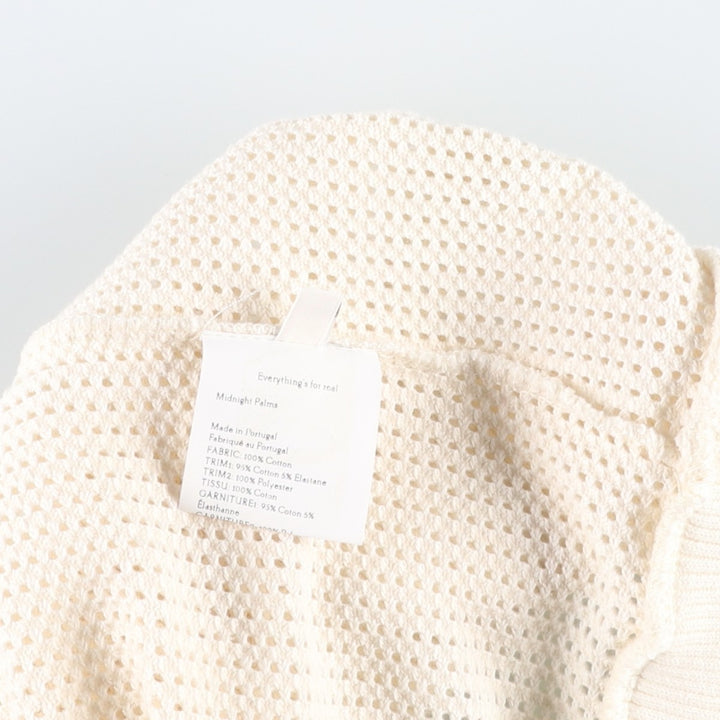 Wales Bonner Collared Mesh Cotton Knit Sweater, Men's Size L cotton unbleached Vintage Second Hand
