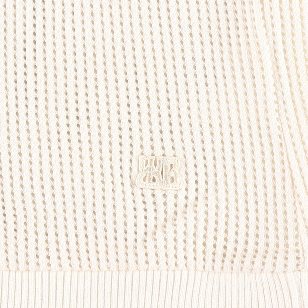 Wales Bonner Collared Mesh Cotton Knit Sweater, Men's Size L cotton unbleached Vintage Second Hand