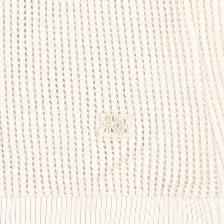 Wales Bonner Collared Mesh Cotton Knit Sweater, Men's Size L cotton unbleached Vintage Second Hand