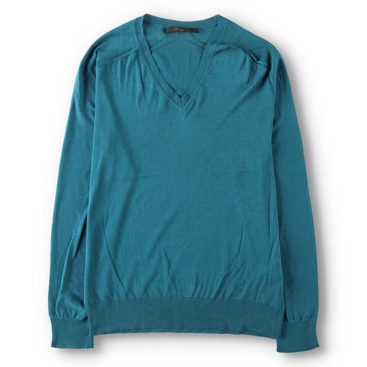 Louis Vuitton V-neck cotton knit sweater, made in Italy, men's size XS equivalent. cotton blue type Vintage Second Hand