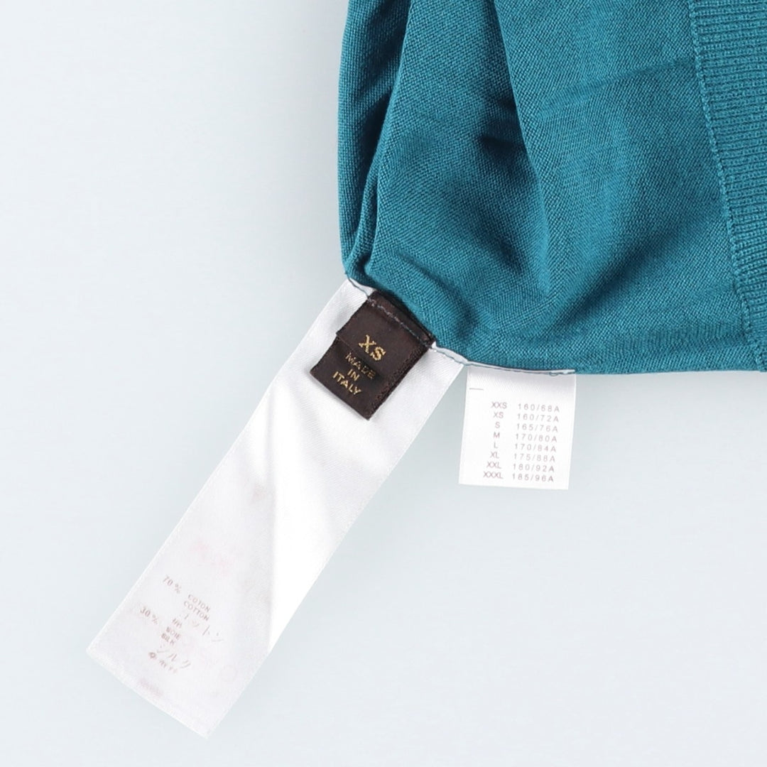 Louis Vuitton V-neck cotton knit sweater, made in Italy, men's size XS equivalent. cotton blue type Vintage Second Hand