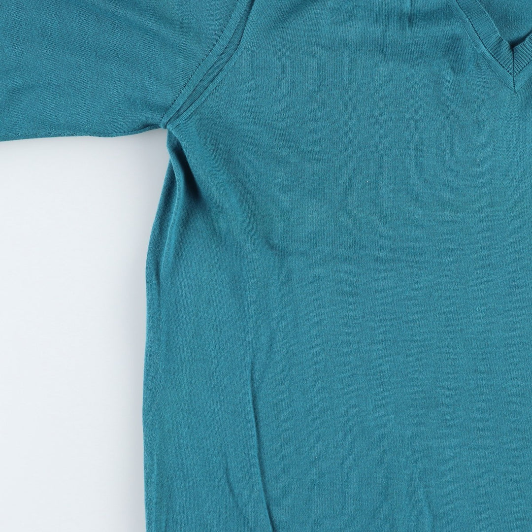 Louis Vuitton V-neck cotton knit sweater, made in Italy, men's size XS equivalent. cotton blue type Vintage Second Hand