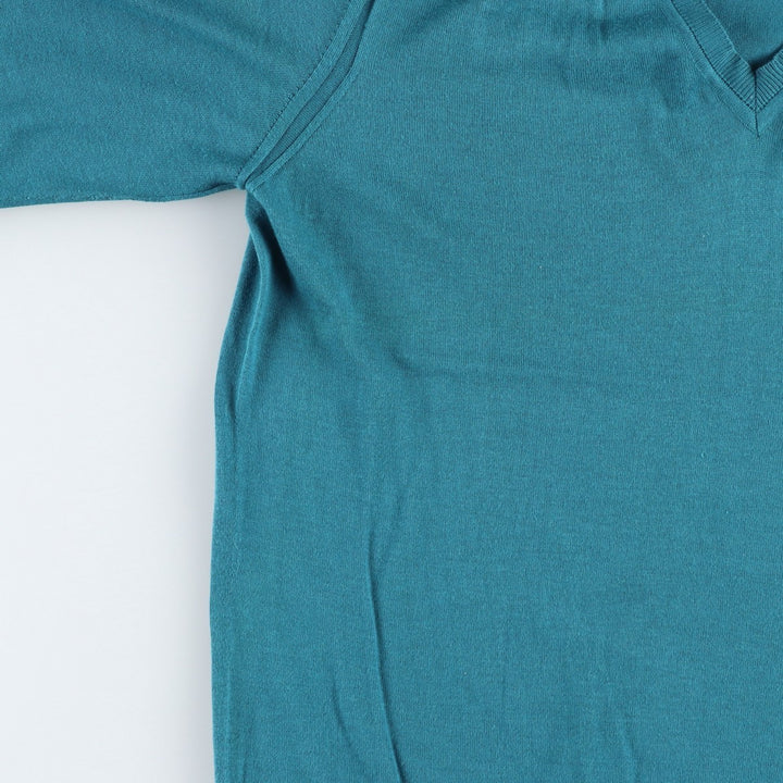 Louis Vuitton V-neck cotton knit sweater, made in Italy, men's size XS equivalent. cotton blue type Vintage Second Hand