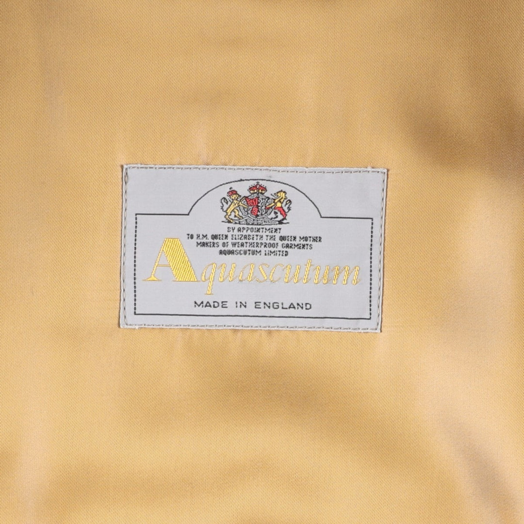 Aquascutum AQUA5 Balmacaan Coat, Made in England, Men's Size L unclear Beige type Vintage Second Hand