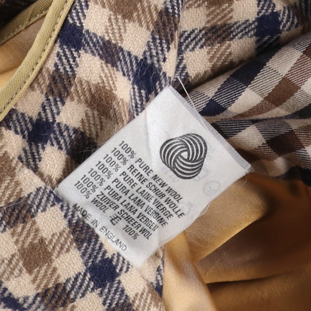 Aquascutum AQUA5 Balmacaan Coat, Made in England, Men's Size L unclear Beige type Vintage Second Hand