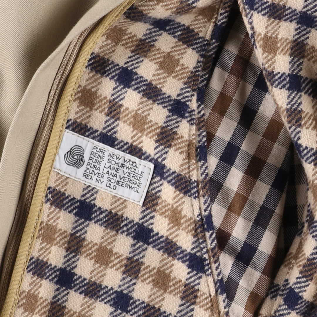 Aquascutum AQUA5 Balmacaan Coat, Made in England, Men's Size L unclear Beige type Vintage Second Hand